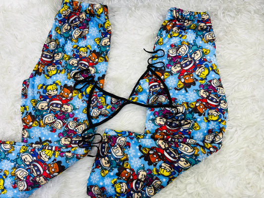 Rugrats Christmas blue plush pijama duo