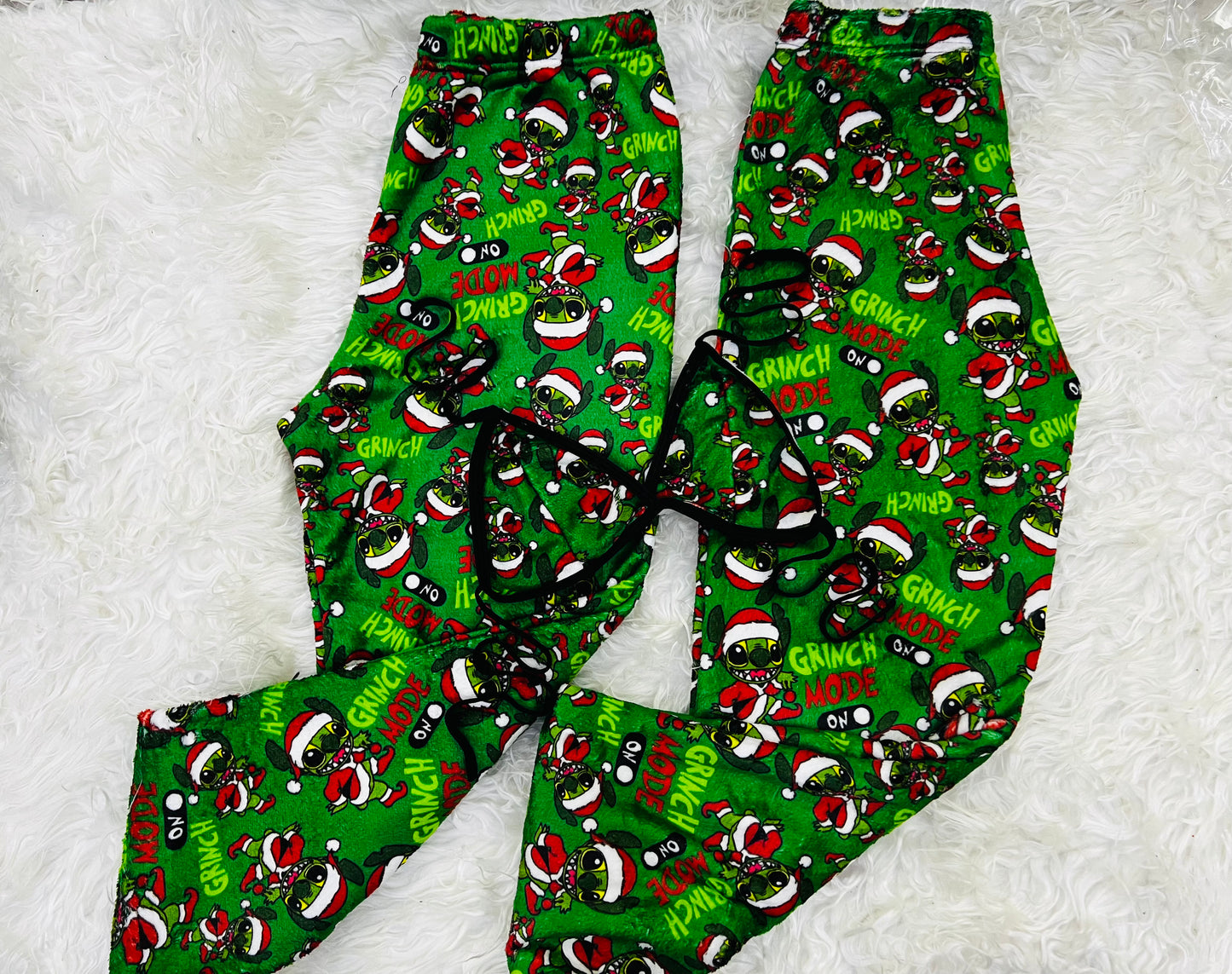 Stich Christmas green plush pijama duo
